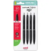 Uni-Ball Signo 307 Fine Retractable Gel Pens Black 4 Pack