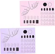 BIUDECO 2Pcs Silicone Nail Art Mats for Training and Application Practice Washable Durable Design Table Protector for Nail Technicians and Home Manicure