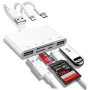 5-in-1 Memory Card Reader, USB OTG Adapter & SD Card Reader for i-Phone/i-Pad,