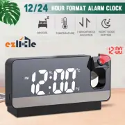 USB Alarm Clock 7.4'' LED Temperature Time Smart Projector Clock Mirror Screen