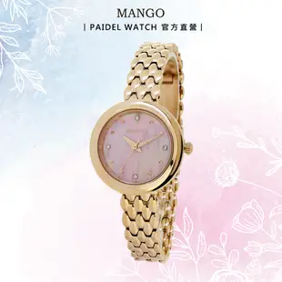 Mango 晶鑽粉貝時尚腕錶 ❘ 手錶 ❘ 女錶 ❘ 時髦 ❘ 氣質甜美 ❘ 都會時尚 ❘ 專櫃公司貨