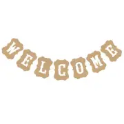 WELCOME Banner Wedding Birthday House Home Classroom Decoration Kraft Party