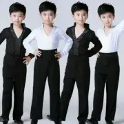Boy Dance Shirt Pants Trousers Top Ballroom Costume Modern Salsa Latin Tango Set