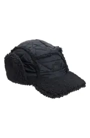 UGG(r) Fluff Faux Shearling Trapper Hat in Black at Nordstrom, Size Large