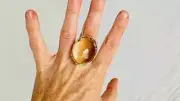 Oversized Faceted Citrine Cocktail Ring. Handmade Adjustable Sterling Silver 023