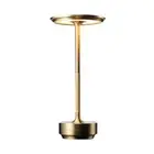 Modern Desk Lamp Energy Saving Bedside Lamp Cordless Night Lights (Gold)
