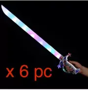 6 pc x LED Glow Magic Light Up Sword Motion Activated Sounds Children’s Parties