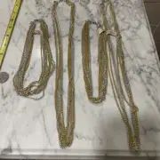 4 Vintage New Old Stock Gold /Silver Multi Strand Necks Hong Kong