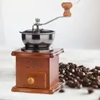 Hand Crank Coffee Bean Grinder Wooden Coffee Mill for Office Press over