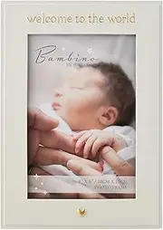 Vertical Horizontal Picture Photo Frame 4" x 6" 'Welcome to the World'. Gift and Display Frame Celebrating New Born Babies, Christening & Baby Shower.