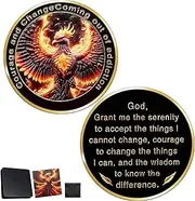 The Phoenix on The Sober Coin is Placed in Flames, Symbolizing The Transformation in Adversity and Embodying The Indomitable Spirit, Fearlessly Facing The Challenge of Fate.