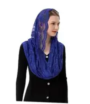 Infinity Chapel Veil Floral Latin Mass Head Covering Lace Scarf Mantilla