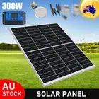 300W Fixed Solar Panel Kit 12V Mono Caravan Camping Power Battery + Controller