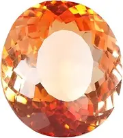 [REAL-GEMS] 23.Carat Orange Color Morganite Oval Cut Lab-Created Ring Making Loose Gemstone, Medium, Gemstone, morganite