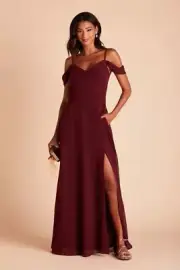 Birdy Grey DEVIN CONVERTIBLE DRESS CHIFFON CABERNET LARGE NEW NWT BRIDESMAID