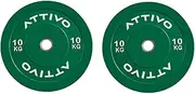 2" Olympic Bumper Plate Weight Plates with Steel Hub in Pairs High-Bounce Olympic Weight Plates 10KG Pair