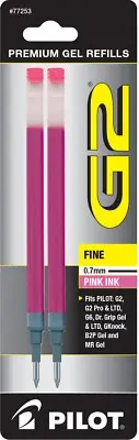 77253 Pilot G2 Gel Rollerball Pen Refill, Fine 0.7mm, Pink Ink, 6 Packs of 2