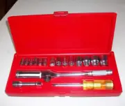 Vintage~ NOS~ Blackhawk~ 1/4" - 3/8" Drive Socket Set~ In Original Case~ USA