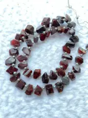 Garnet nugget beads size 16-10 mm handmade faceted polished 16 in strand