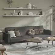 2-Seater Sofa Bed Dark Grey Velvet Home Sofa