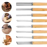 8X Heavy Duty HSS Wood Lathe Chisel Set Turning Wood Tools Carving GougeDurabZV
