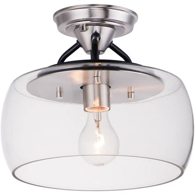 Maxim Lighting 26129CLBKSN Goblet Semi-Flush Mount Black/Satin Nickel