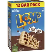 Kelloggs LCMs Choc Chip Puffed Rice Snack Cereal Bars 12 Pack
