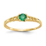 14k Madi K 3mm Emerald Birthstone Baby Ring GK128
