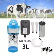 3L Electric Cow Goat Milking Machine Automatic Vacuum Pump Milker Double Head