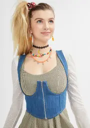 [dELiA*s by Dolls Kill] Dawn Of Denim Underbust Corset