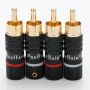 4PCS Copper RCA Connectors Signal Wire Plug for Amplifier DIY- Easy Installation