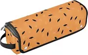 [sanluoli] 2-in-1 Curling Iron Travel Case with Removable Heat Resistant Mat Waterproof Portable Open Flat Travel Bag Fruits Summer Orange Cute Portable Travel Essentials