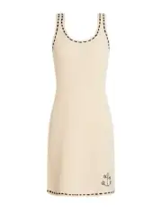 Zimmermann Clover Knit Mini Dress | Cream, Top-Stitching, Stretch, Crochet