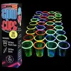 36 Pack Glow Cups with Multi Color Neon Glow Sticks for Parties - 16 oz