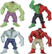 4PCS Super Hero Action Figures,Grey Red Green Compound Versions Incredible Action Adventures Figure Party Decoration Toy for Anime Lovers Room Decor Birthday Gift, or Collectible