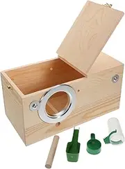 ORFOFE 1 Set Parrot Nesting Box Parakeet Nest Parakeet Bird Cage Outdoor Bird House Bird House for Window Birds Cage Budgie Cage Bird Cage Houses Parakeet Breeding Cage Wooden Beige