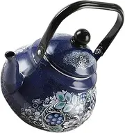KICHOUSE Vintage Enamel Teakettle Retro Kungfu Teapot for Stovetop Large Capacity Water Kettle with Scald Handle for Outdoor Camping and Home Use