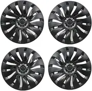 4PCS Wheel Caps 19Inch Hub Cap Replacement Automobile Wheel Hubcap Full Rim Cover Compatible for Tesla Model Y 2024 Accessories(L-R Matte Black)