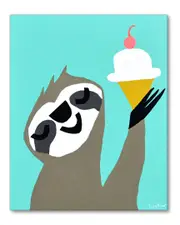 Ready2HangArt Fiesta Sloth Wrapped Canvas Wall Art by Lisa Kaw