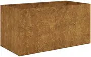 vidaXL Garden Planter | Corten Steel Flower Box | Raised Bed Container Pot | Large Outdoor Decor | Ample Space for Plants and Herbs | Rusty Brown