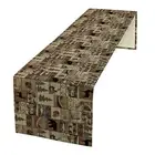 Retro Rustic Style Table Runner, Vintage Moose Deer W13"x L90" Countryside4