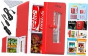 Mini Fridge for Bedroom 15 Litre/21 Cans Portable Mini Refrigerator with Red
