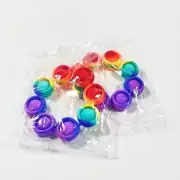PAIR Push Pop Bubble Sensory Fidget Toy Rainbow Bracelets Anxiety Stress ADHD