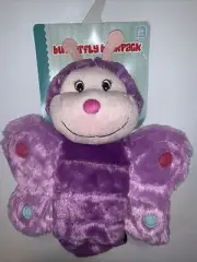 Bee Plush Zipper Backpack For Toddlers. Purple Brand New