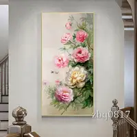 在飛比找樂天市場購物網優惠-新中式裝飾畫 花卉 牡丹花 風 油畫 居家生活 客廳掛畫 房