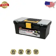 Durable 16-Inch Tool Box with Removable Tray - Perfect for Home & Garage