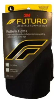 3M FUTURO Pattern Tights - Large Moderate Compression-