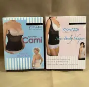 LOT (2) NEW Kymaro Cami Camisole New Body Shaper Shapewear BLACK Size XXL