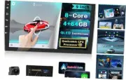 Qualcomm [8-Core 4+64G] Double Din Android 13 Car Radio with 9 Inch QLED