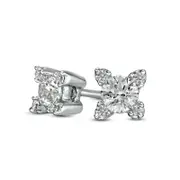 0.5 CT. T.W. Diamond Starburst Stud Earrings in 14K White Gold
